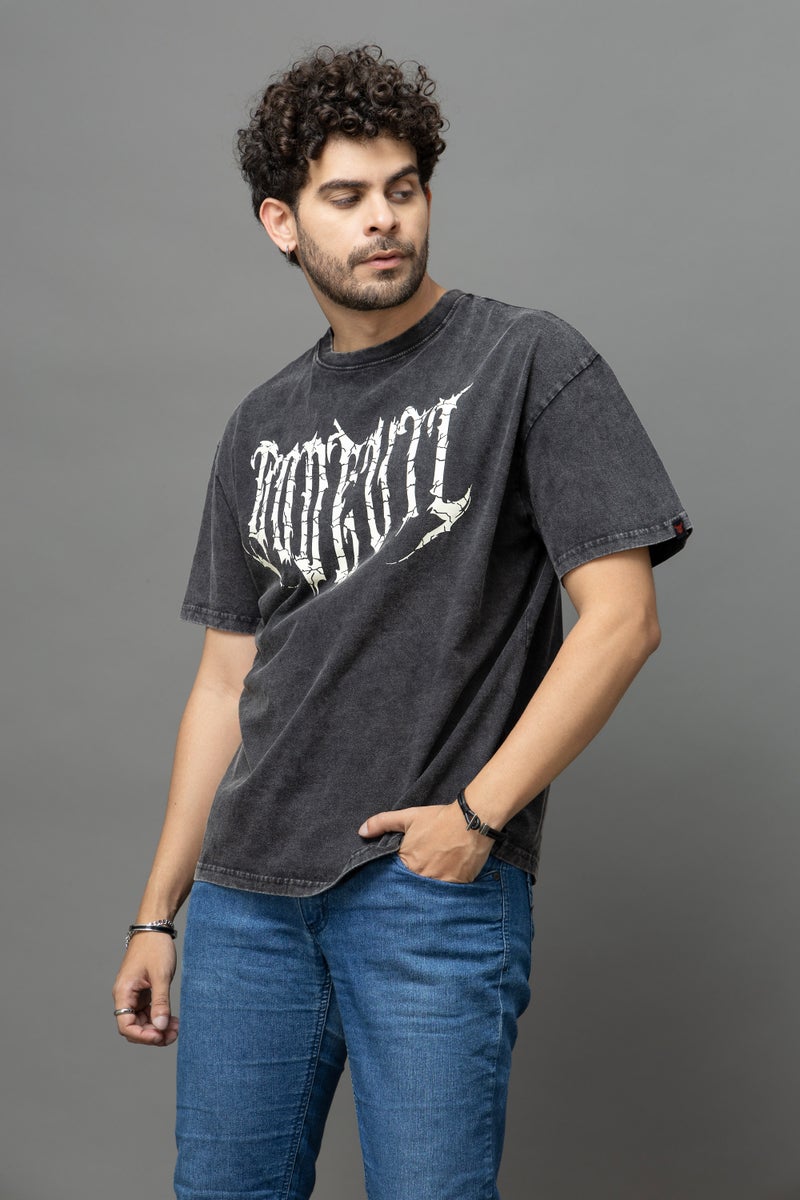 Go Devil Printed Dark Grey T-Shirt for Men - Image 2